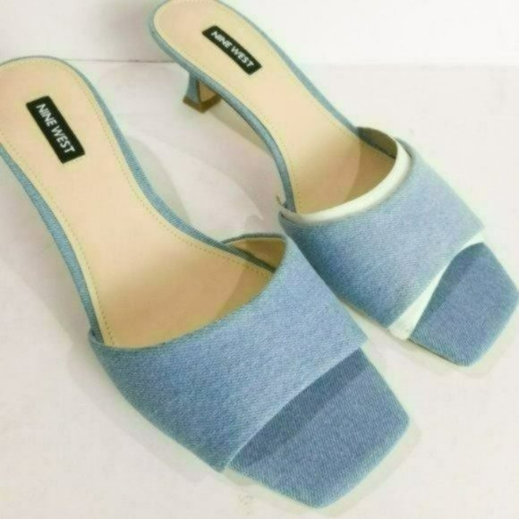 Nine West Indra Square Toe Low Heel Sandals-9.5 - Picture 6 of 8